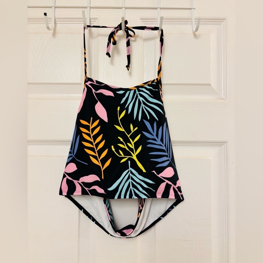 Kingdom & State Black and Pink Swim Top with Halter Neck - Picture 2 of 8